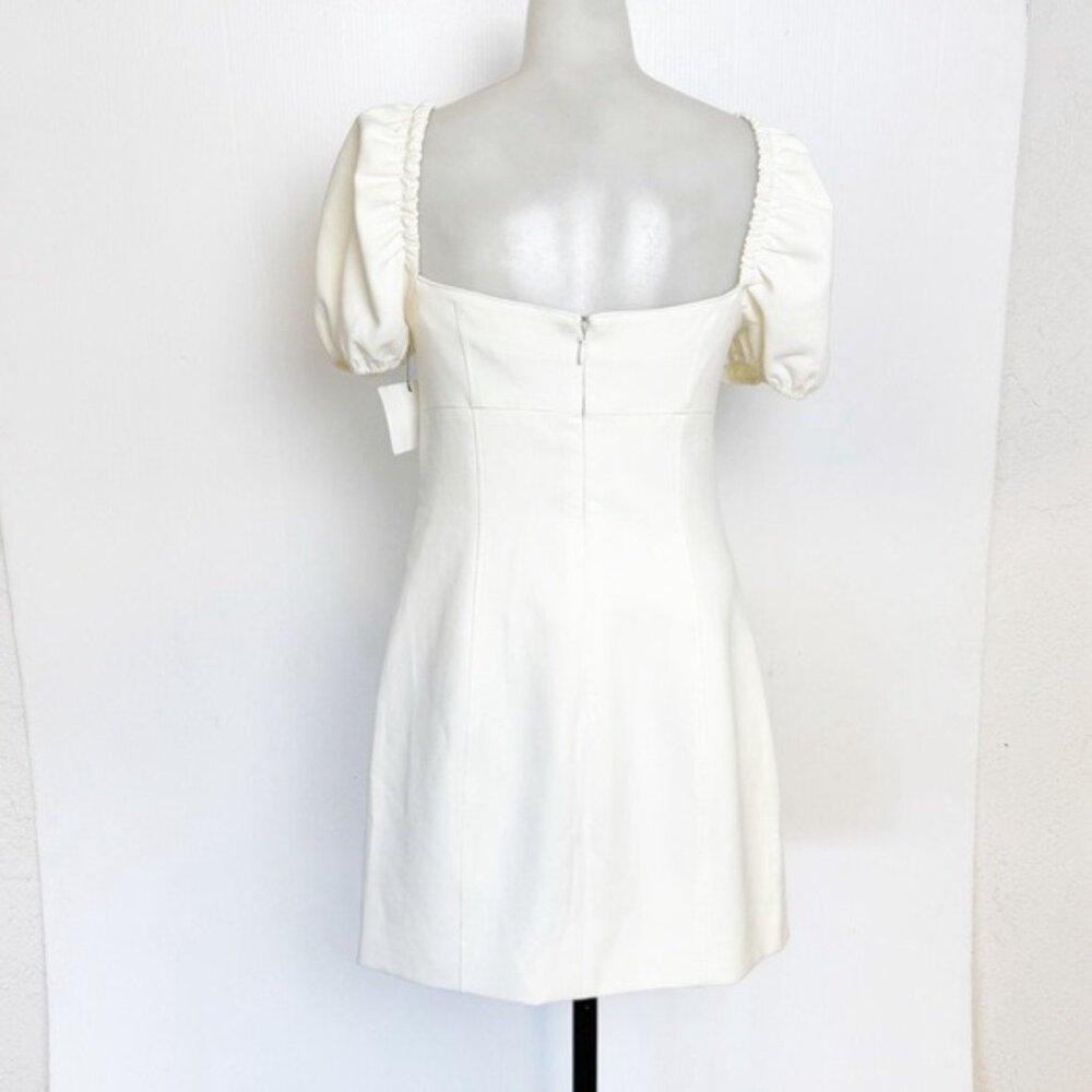 Cinq à Sept Havana Puff-Sleeve square neck ivory Mini Dress 12 - Picture 8 of 15